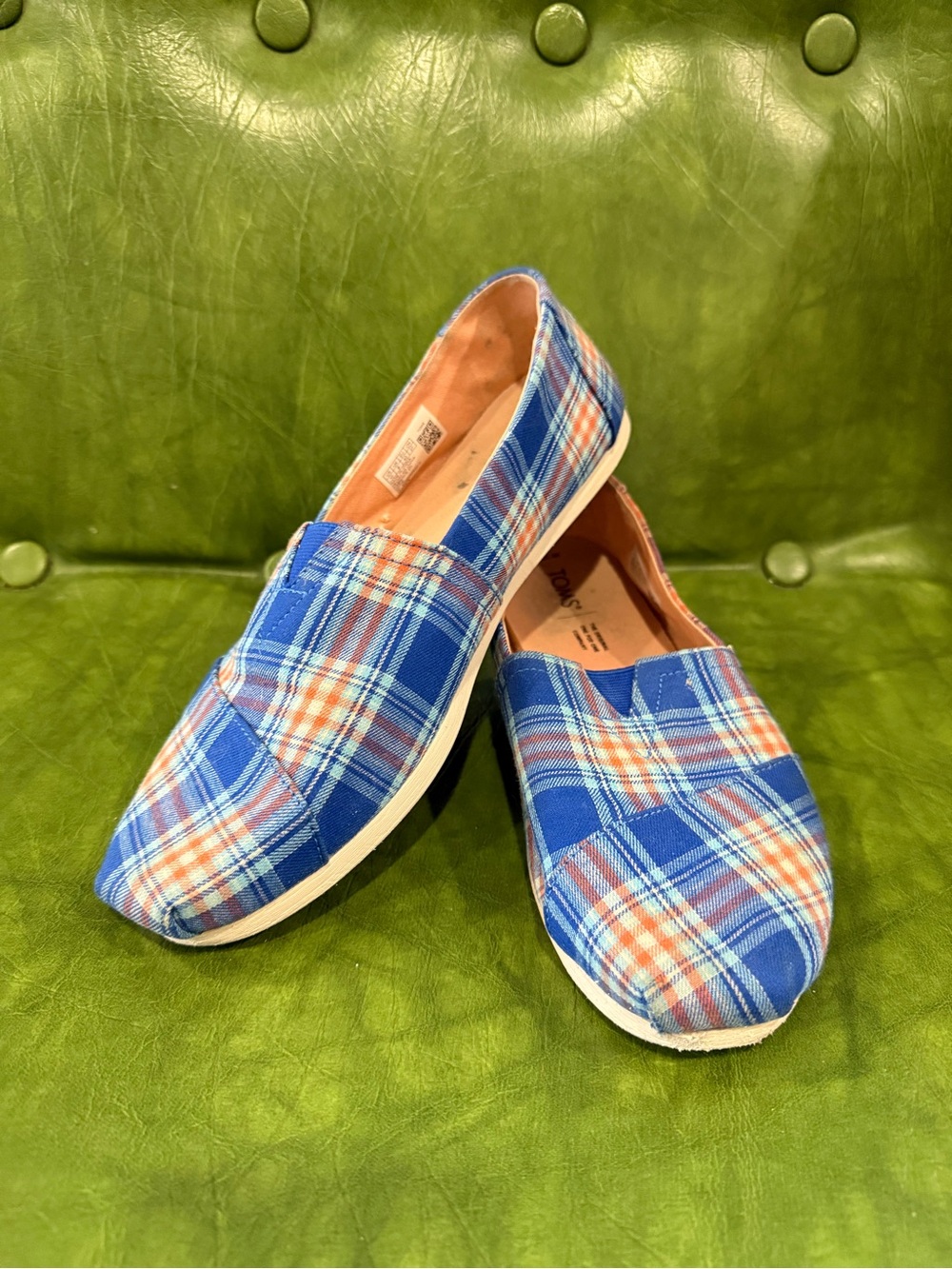Blue Plaid Toms